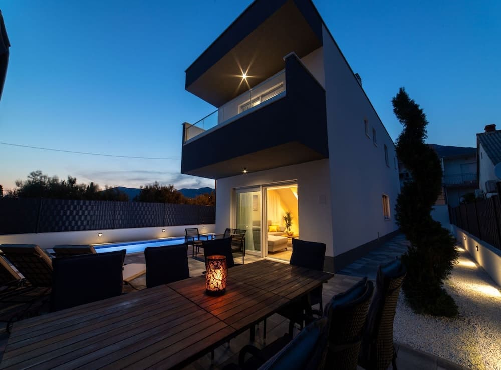 Luxury Kastela Villa With Heated Pool and Lounge Area