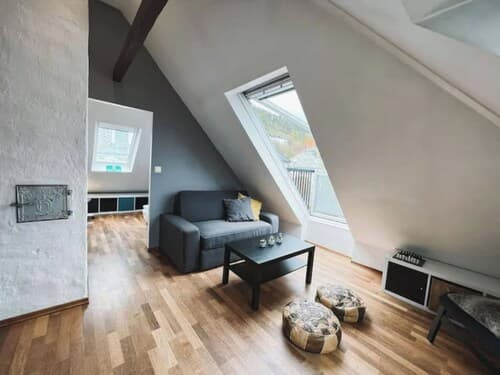 Apartment With Loft and Window Balcony