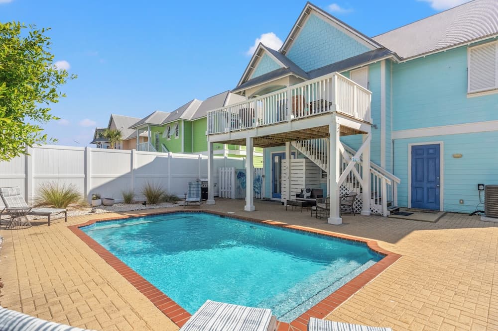 Seafoam Beautiful 3BR Home With Heated Private Pool - 4 Min Walk to Beach!