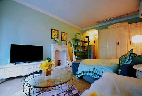 Avatar Green Queen Round Bed High Rise View Futian