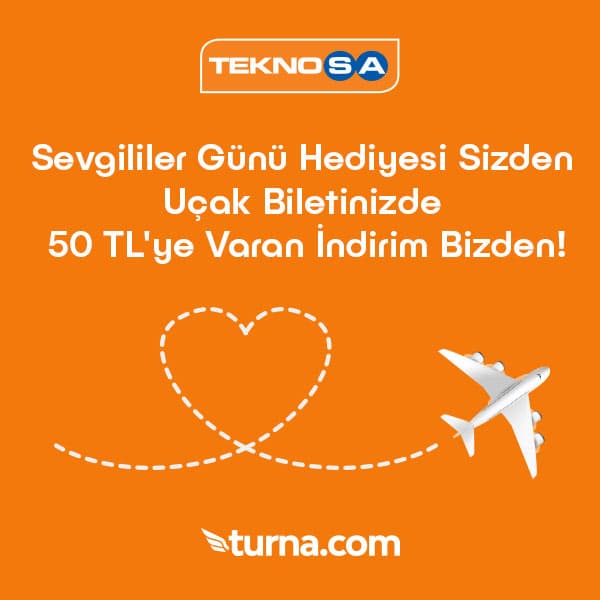 Sevgililer Günü Hediyeni Teknosa'dan Al, Turna.com'dan 50 TL'ye Varan İndirim Kazan!