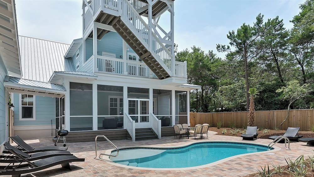 Private Pool and Gulf Side in Seagrove + Beach Service
