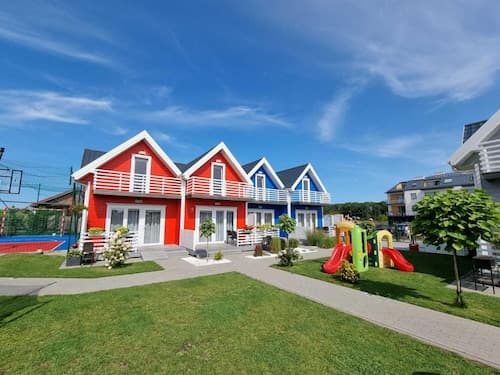 Two-story Houses With Terraces, Pool, Playground