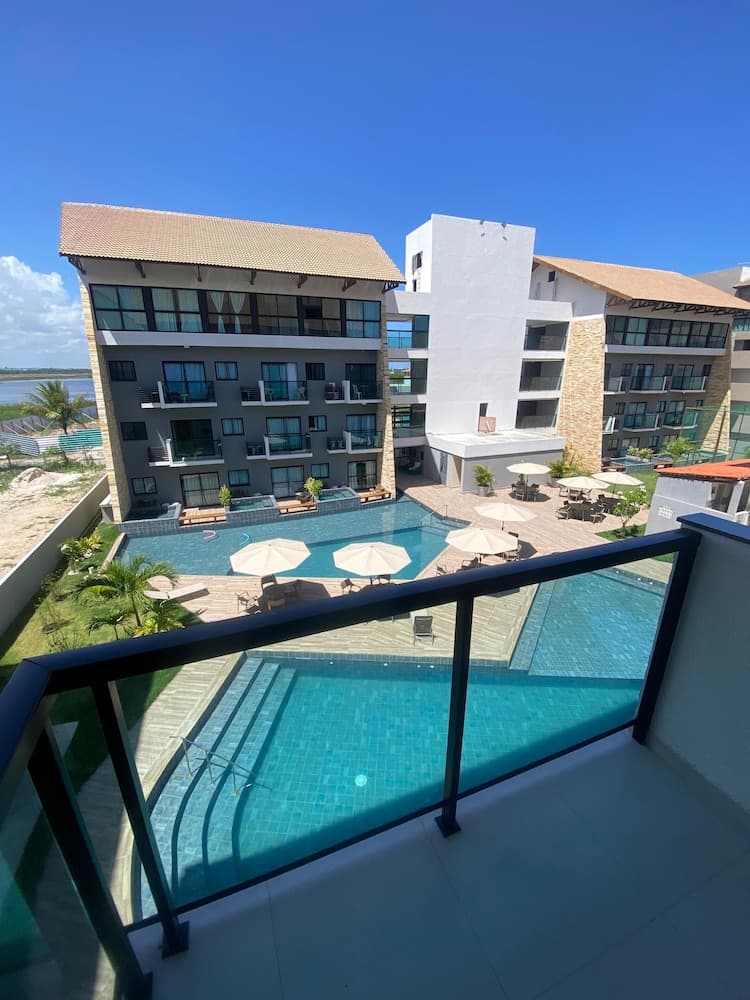 Flat vista Piscina e Lagoa 203c Bela bLP