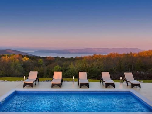 Detached Villa With Private Pool Located on Hill Overlooking Kvarner