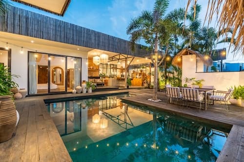 Fabulous 3BR Boho-chic Style, Umalas With Staff