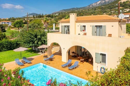 Villa Katerina Large Private Pool Walk to Beach Sea Views A C Wifi Car Not Required - 1021