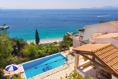 Villa Kerkyroula Large Private Pool Walk to Beach Sea Views A C Wifi Car Not Required - 1972