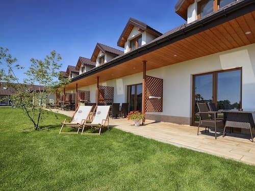 Duplex Apartments 300 m From the Sea. Living Room, 2 Bedrooms, own Terrace